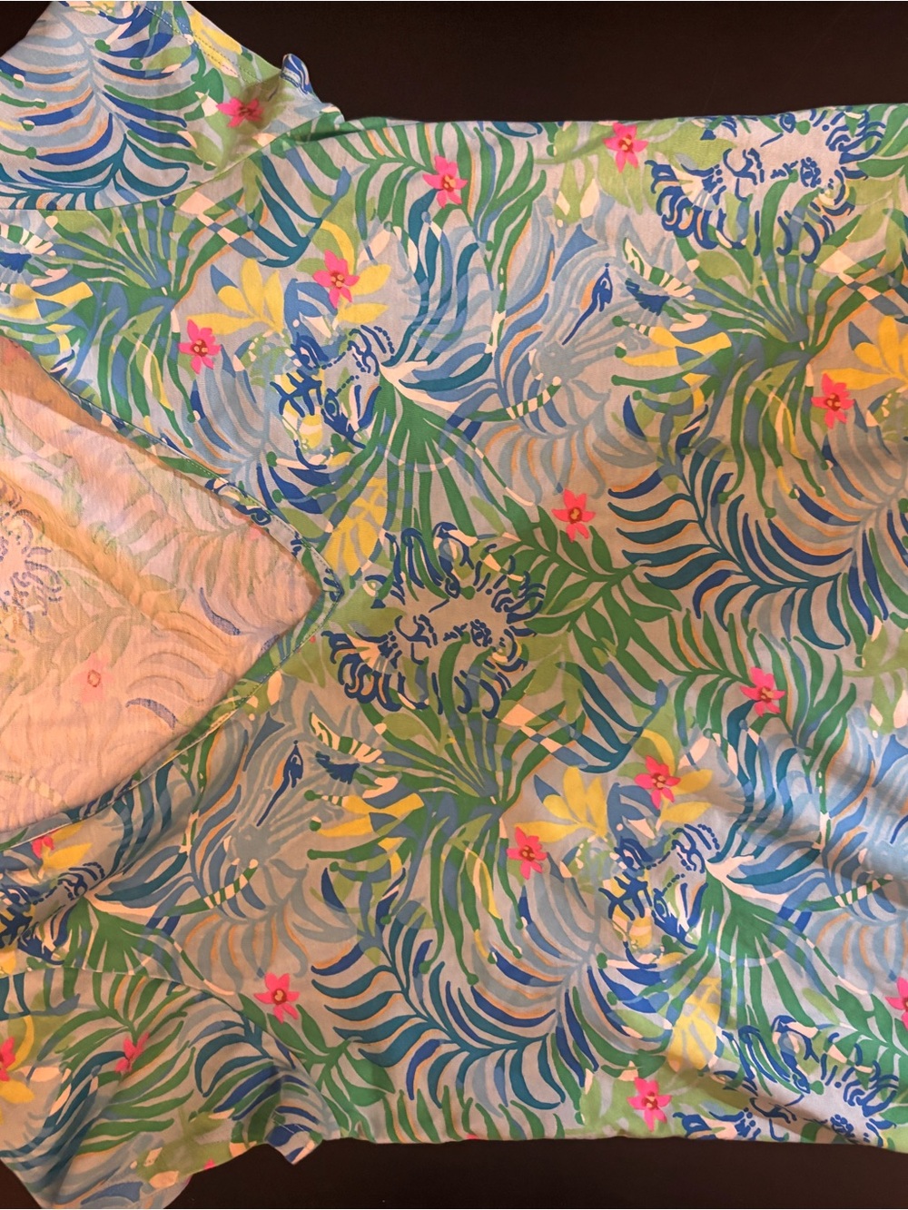 Lilly Pulitzer Tropical Print Tshirt  Dress in Blue & Green